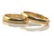 Gold wedding rings isolated on