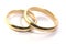 Gold wedding rings isolated on