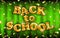 Gold Welcome back to school green background golden flying balloons and confetti. elegant design - vector illustration of gold