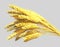 gold wheat sheaf, farm yield isolated - design nature 3D rendering