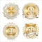 Gold and White Anniversary Badges 50th Years Celebration