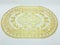 Gold and white colorful synthetic textile table mat with classic retro vintage pattern on white background 05