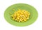 Gold White Corn Kernels Green Plate