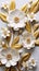 gold white ornaments, isolated on a white background, are a stunning display of elegance and luxury.