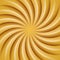 Gold and white rotating hypnosis spiral. Twirl abstract background. Optical illusion. Hypnotic psychedelic vector illustration.