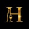 Gold Wine Bottle Initial Letter H Logo