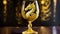 gold wine glass with dragon ornament