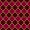 Gold wire grid seamless pattern on dark red and purple rhomboids