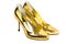 Gold women high heel shoes