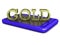 Gold word on touch screen phone tablet
