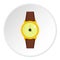 Gold wristwatch icon circle