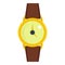 Gold wristwatch icon isolated