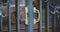 Gold wrought iron door handle in a luxury district of Paris