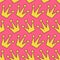 Gold yellow contour crown icon. King, queen, princess accessory. Seamless Pattern Wrapping paper, textile template. Pink