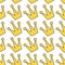 Gold yellow contour crown icon. King, queen, princess accessory. Seamless Pattern Wrapping paper, textile template. White