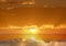 Gold  yellow sunset on dramatic skyat sea sunbeam  nature landscape seascape weather forecas