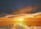 Gold  yellow sunset on dramatic skyat sea sunbeam  nature landscape seascape weather forecas
