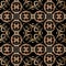 Gold zigzag stitching embroidery style seamless pattern. Ornamental vector tapestry background. Floral grunge vintage