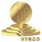 Gold Zodiac sign. Virgo - Astrological and Horoscope symbol on p