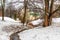 GoldbergmÃ¼hle, wedding location in Mettmann in winter with snow