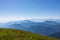 Goldeck - Panoramic view of magical mountain peaks of Karawanks and Julian Alps seen from Goldeck, Latschur group, Gailtal Alps