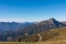 Goldeck - Panoramic view of rugged mountain peak Staff seen from Goldeck, Latschur group, Gailtal Alps, Carintha, Austria