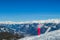 Goldeck - A Snowboarding girl enjoying the snowy Alps