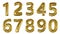 Golden 0-9 number balloons