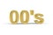 Golden 00`s number - 00`s years marking on white background - 3D