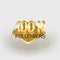 Golden 100k followers celebration vector banner with text.