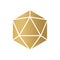 Golden 20 sided dice icon