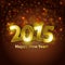 Golden 2015 Happy New Year greeting card with spar