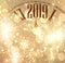 Golden 2019 New Year background with clock.