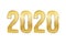 Golden 2020 number realistic vector illustration. Elegant new year symbol with gold glitter isolated on white background
