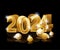 Golden 2024 New year. Christmas card, vector