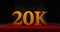 Golden 20k or 20000 thank you, Web user Thank you celebrate of subscribers or followers and likes,