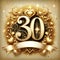 Golden 30th Birthday Bash Banner with Copyspace