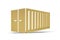 Golden 3d cargo container icon isolated on white background