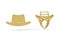 Golden 3d cowboy icon isolated on white background