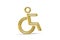 Golden 3d disabled icon isolated on white background