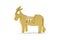 Golden 3d donkey icon isolated on white background