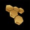 Golden 3d Honeycomb Hexagons on Black Background