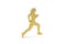 Golden 3d marathon icon isolated on white background - 3D