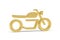 Golden 3d motorbike icon isolated on white background