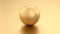 Golden 3d render sphere balls on metal background with reflection. Modern luxury design element for banner sale design