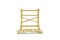 Golden 3D scaffolding icon isolated on white background