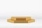 Golden 3d step podium pedestal luxury showcase stand for premium product show realistic vector