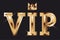 Golden 3d text with royal crown. VIP background template. Modern luxury design for vip card, club, party, invitation, premium,