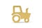 Golden 3d tractor icon isolated on white background