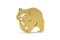 Golden 3d wombat icon isolated on white background